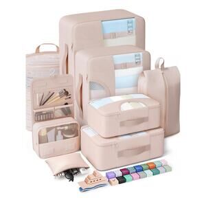 Veken 8 Set Packing Cubes, Cruise Ship Travel Essentials Accessories for Beach